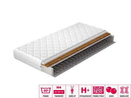 Materac Bonelowy Ola 160x200 Hipoalergiczny pokrowiec Matracok-ágybetét