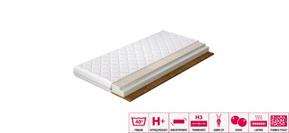 Materac Lateksowy Mokka 160x200 Hipoalergiczny pokrowiec Matracok-ágybetét