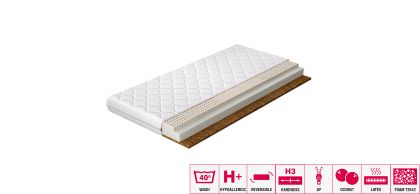 Materac Lateksowy Mokka 160x200 Hipoalergiczny pokrowiec Matracok-ágybetét