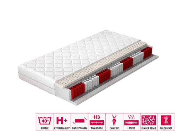 Materac Multipocket Agnis 180x200 Hipoalergiczny pokrowiec Matracok-ágybetét